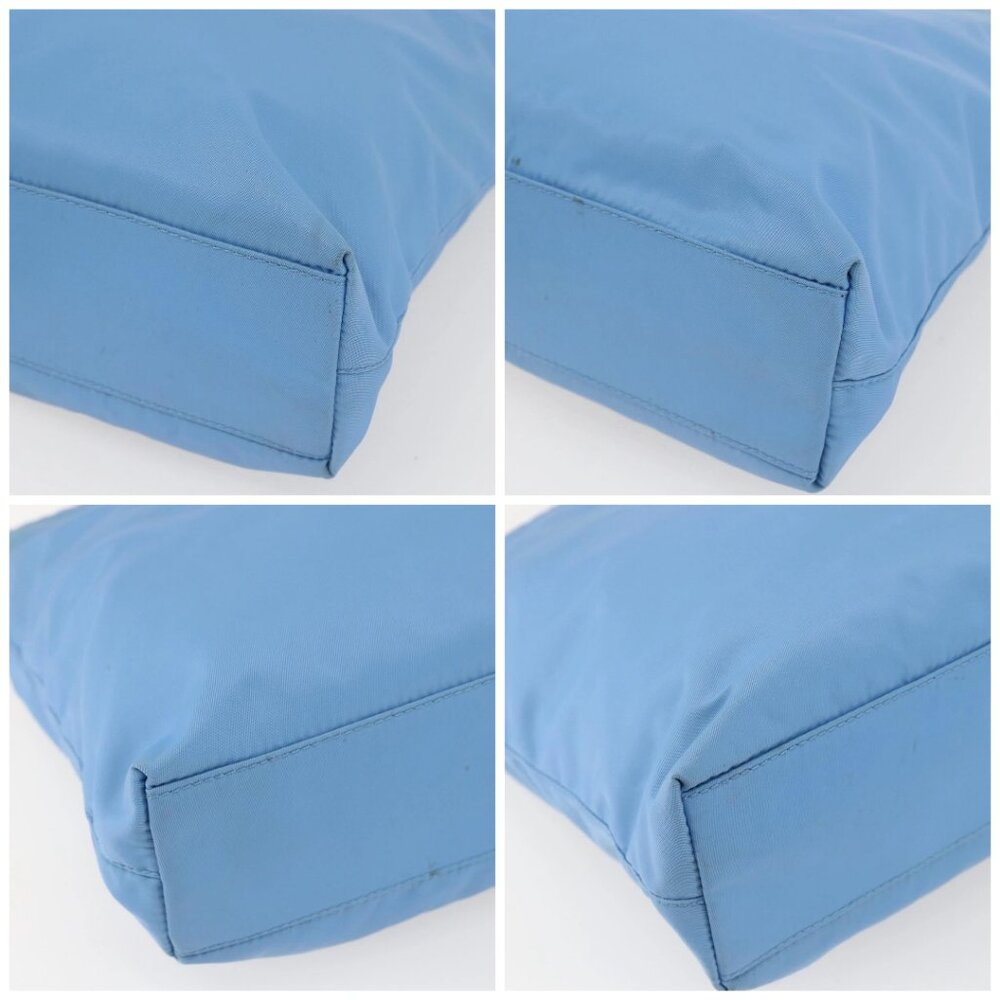 PRADA Tote Bag Nylon Light Blue Silver Auth 157223 - Picture 14 of 16